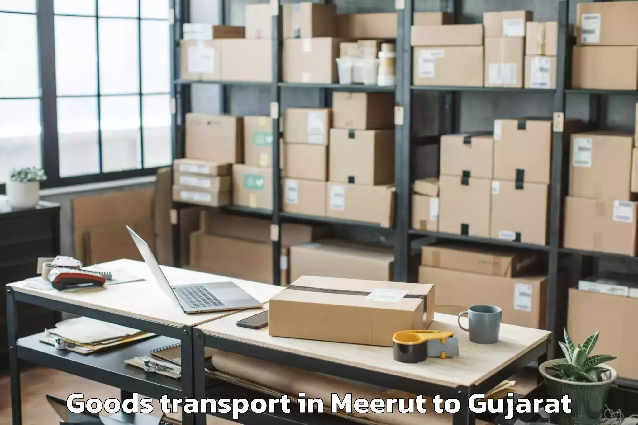 Reliable Meerut to Vaghodia Ina Goods Transport